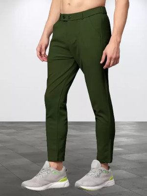 We Perfect Slim Fit Men Green Trousers