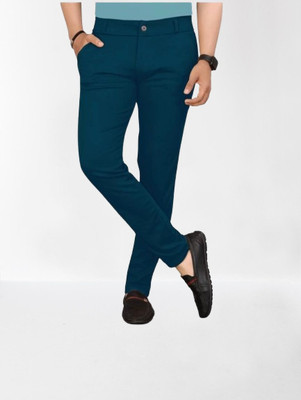 lapataclub Slim Fit Men Light Blue Trousers