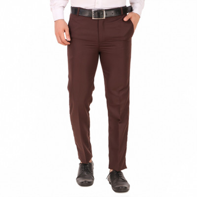 DENNIE FOSTE Regular Fit Men Brown Trousers