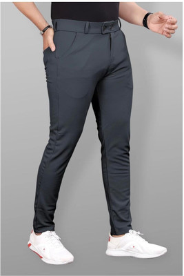 lapataclub Slim Fit Men Grey Trousers
