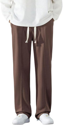 SAVAYO Comfort Fit Men Brown Trousers