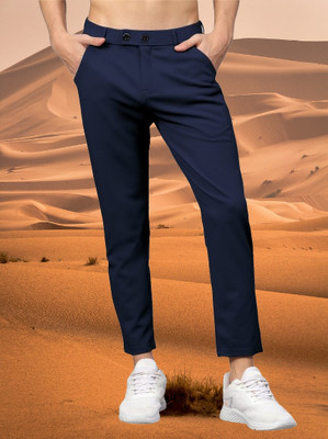 Tstylelife Regular Fit Men Blue Trousers