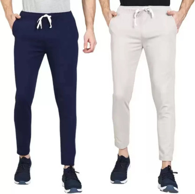 ASK CREATION Solid Men Blue, Grey Track Pants