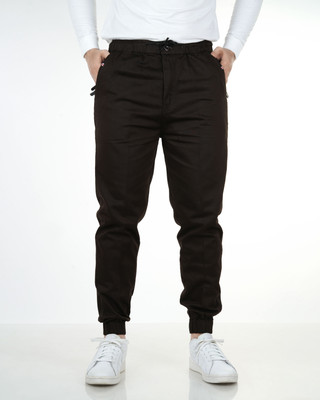 Ho Bindaass Solid Men Brown Track Pants