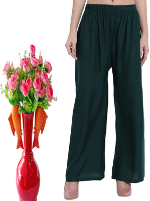 VAMRO Relaxed Women Green Trousers