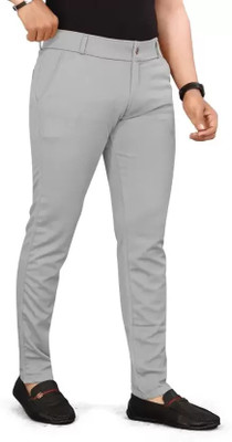 GLADLY Relaxed Men Silver Trousers