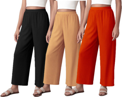 Fabricalign Relaxed Women Red, Beige, Black Trousers
