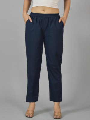 QuaClo Regular Fit Women Dark Blue Trousers
