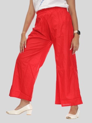 Mahanidhi Creations Regular Fit Women Red Trousers