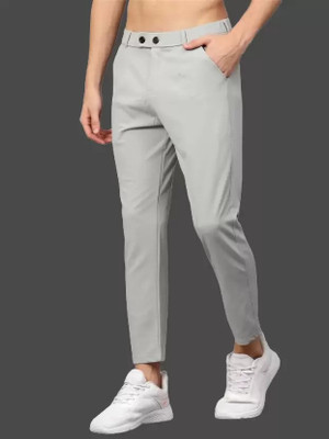 We Perfect Slim Fit Men Grey Trousers