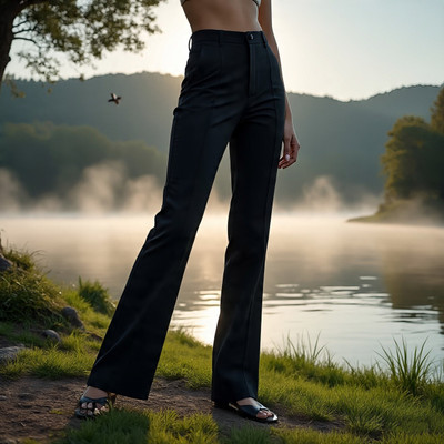 SNAKEY Regular Fit Women Black Trousers