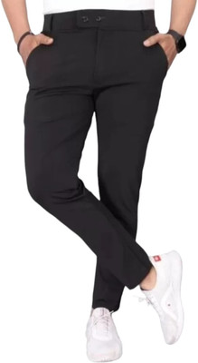 CIVIRASTYLE Regular Fit Men Black Trousers