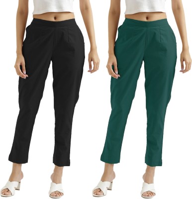 Mast Kalandar Regular Fit Women Black, Dark Green Trousers