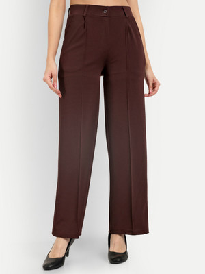 ANJIR Regular Fit Women Brown Trousers