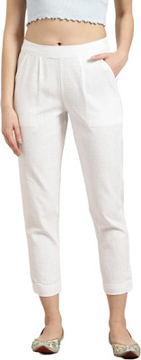 HouseOfCommon Regular Fit Women White Trousers