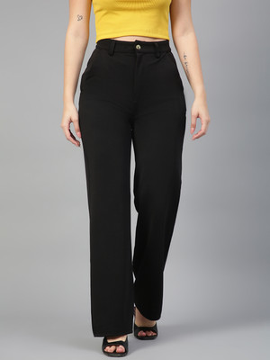 KOTTY Regular Fit Women Black Trousers
