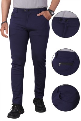 JPM brothers Solid Men Dark Blue Track Pants