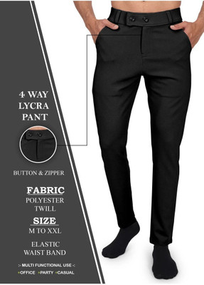 ynam Slim Fit Men Black Trousers