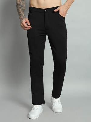 GLITO Regular Fit Men Black Trousers