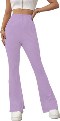Elwik Slim Fit Women Purple Trousers