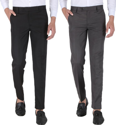 SEVEN HUNTERS Regular Fit Men Black, Grey Trousers