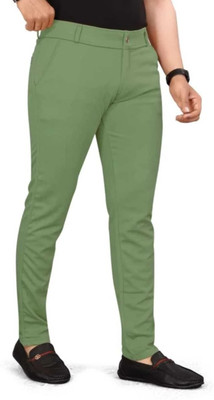 lapataclub Slim Fit Men Light Green Trousers