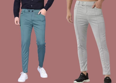Achalnath Enterprises Regular Fit Men Blue, Grey Trousers