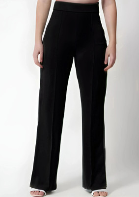 Thread Aura Regular Fit Women Black Trousers