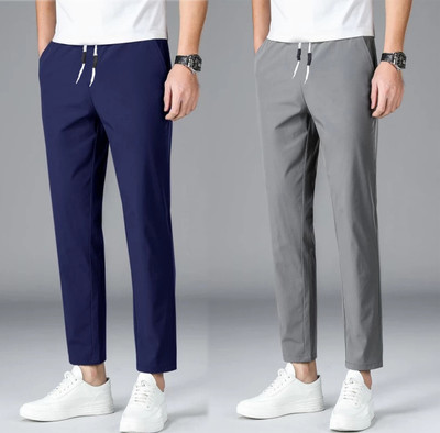 PYTHON Self Design Men Grey, Blue Track Pants