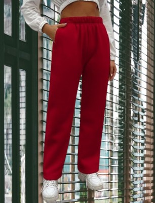 PINKBEERY Flared Women Red Trousers