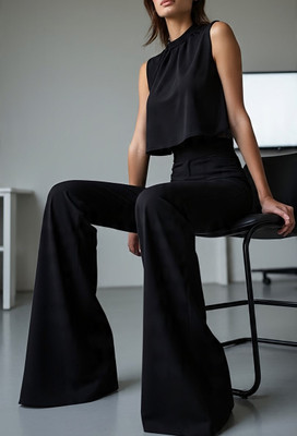 SNAKEY Relaxed Women Black Trousers