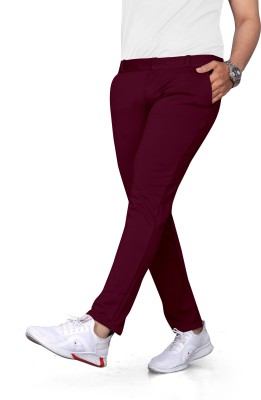 GAUMUKHI CREATION Slim Fit Men Maroon Trousers