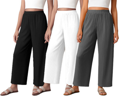 Fabricalign Relaxed Women Grey, Black, White Trousers