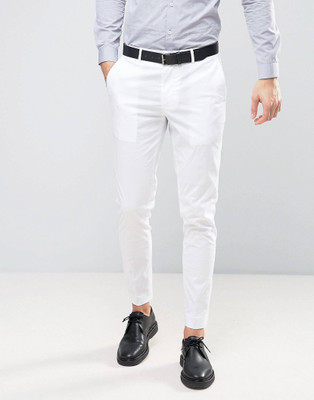 Kurus Regular Fit Men White Trousers