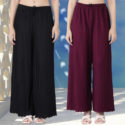 PI World Women Black, Green Trousers