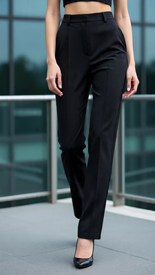 SNAKEY Regular Fit Women Black Trousers