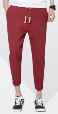 SHAHICOLLECTION Self Design Men Maroon Track Pants