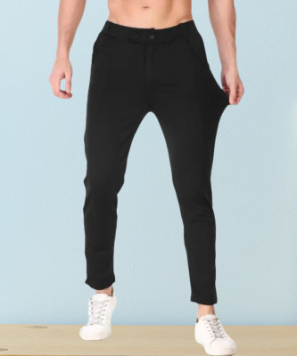 Flaring Regular Fit Men Black Trousers