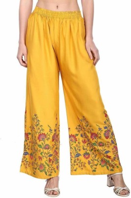 Regular Fit Women Yellow Trousers