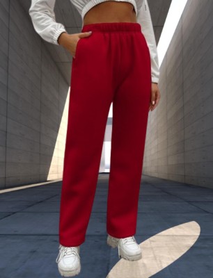 PINKBERRY Flared Women Red Trousers