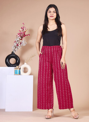 BADAM TEXTILE Regular Fit Women Maroon Trousers