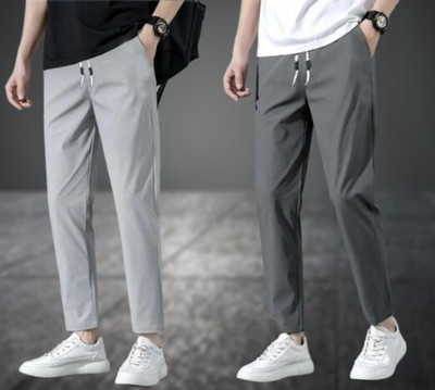 Dresvia Solid Men Grey Track Pants