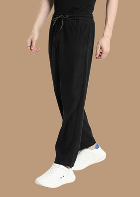 shri krishna textiles Regular Fit Men Black Trousers