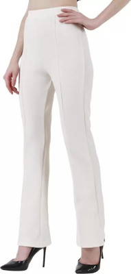 HouseOfCommon Flared Women White Trousers
