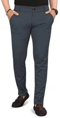 ynam Relaxed Men Grey Trousers
