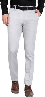 THE PS Regular Fit Men Grey Trousers
