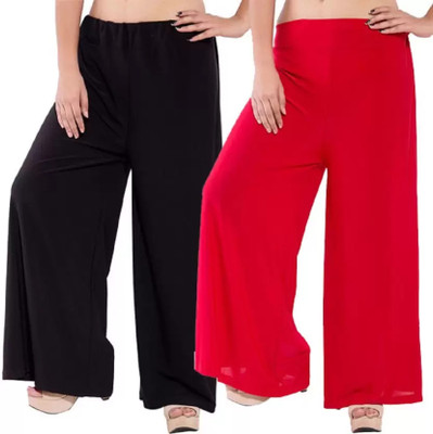 Women Black, Red Trousers