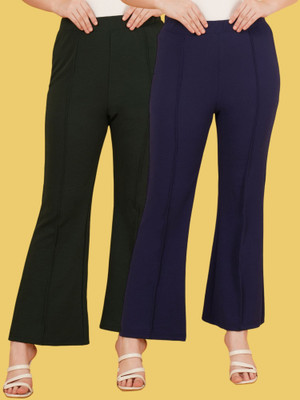 Kasendra Regular Fit Women Blue, Green Trousers