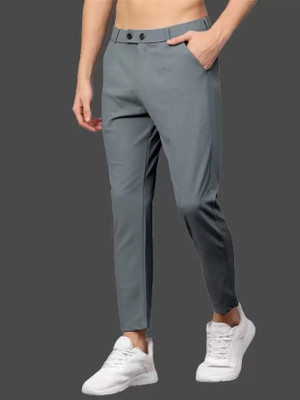We Perfect Slim Fit Men Grey Trousers