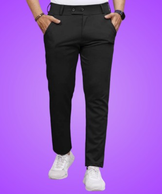 AK Creation Regular Fit Men Black Trousers